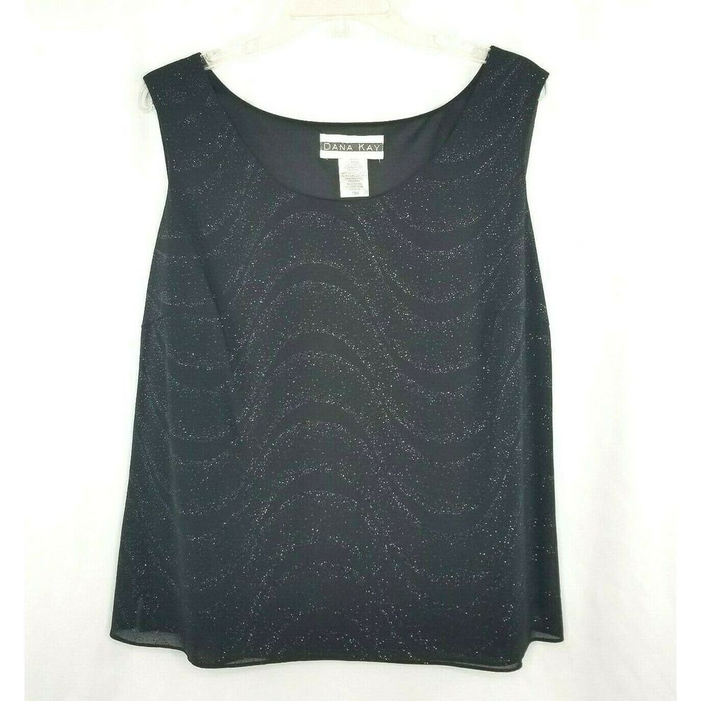 Dana Kay Women's 16W Glittery Sleeveless Blouse Dressy Mother In Law Dress Top